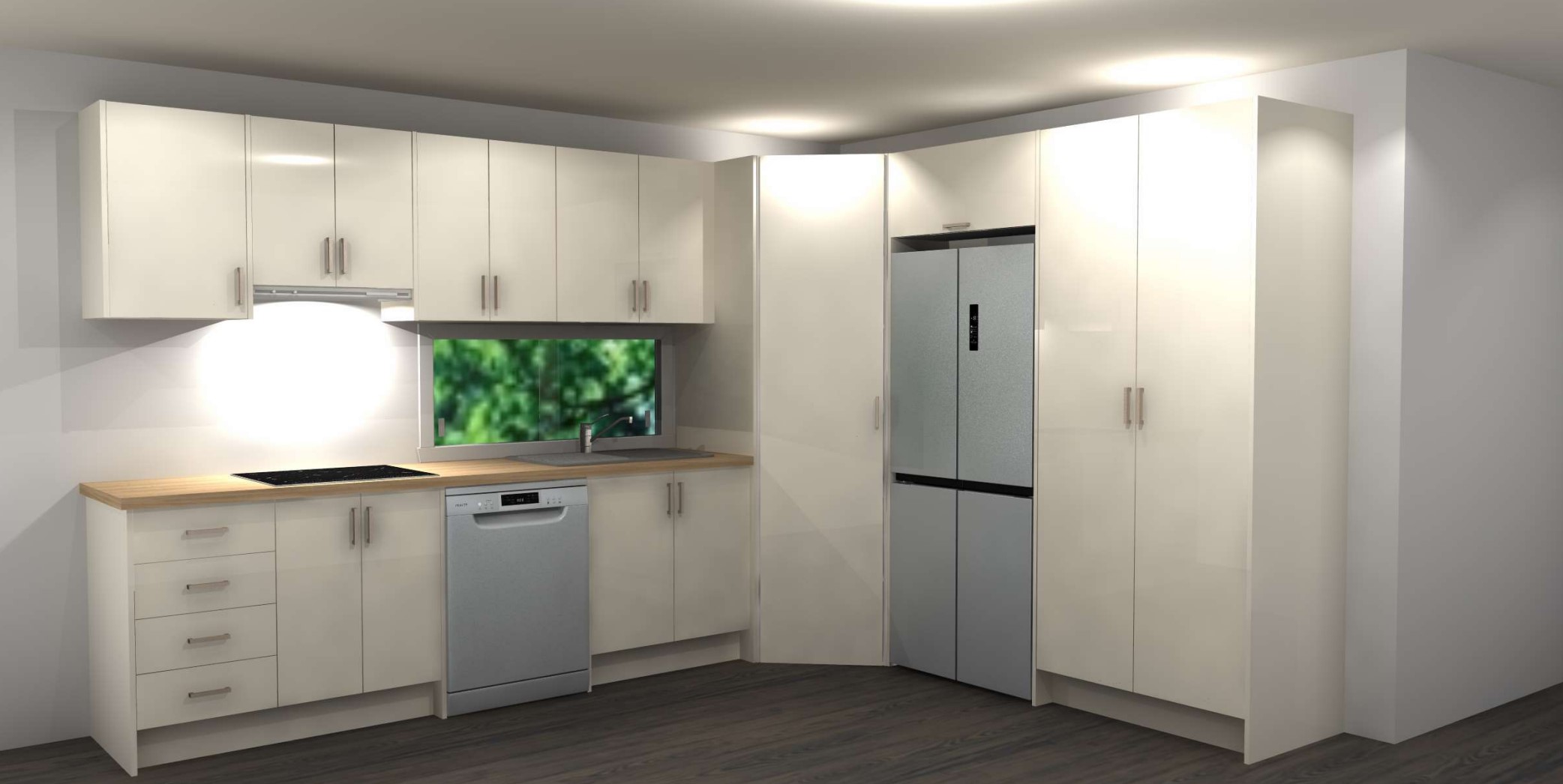 3D render of the Jervis Bay kitchen layout. 